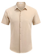 Men's Casual Linen Button-Down Shirt