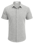 Men's Casual Linen Button-Down Shirt