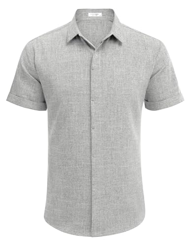 Men's Casual Linen Button-Down Shirt
