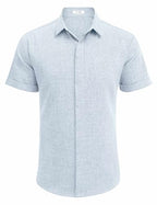 Men's Casual Linen Button-Down Shirt