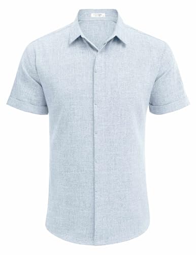 Men's Casual Linen Button-Down Shirt
