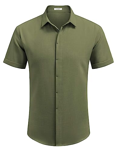 Men's Casual Linen Button-Down Shirt