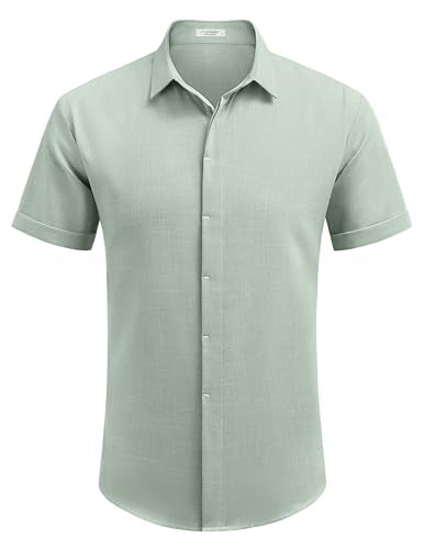 Men's Casual Linen Button-Down Shirt