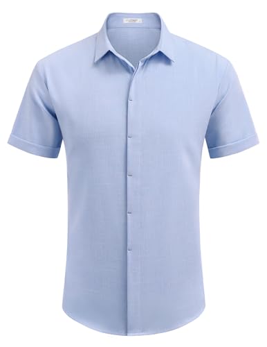 Men's Casual Linen Button-Down Shirt