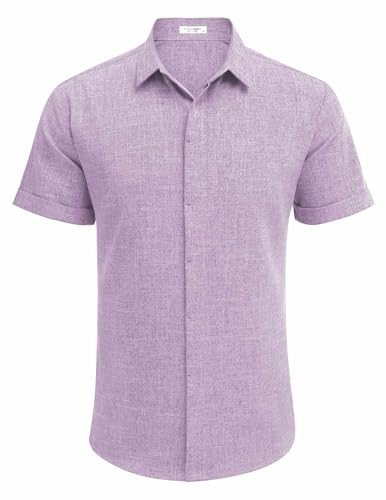 Men's Casual Linen Button-Down Shirt