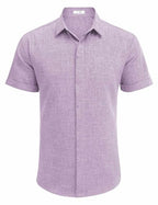 Men's Casual Linen Button-Down Shirt