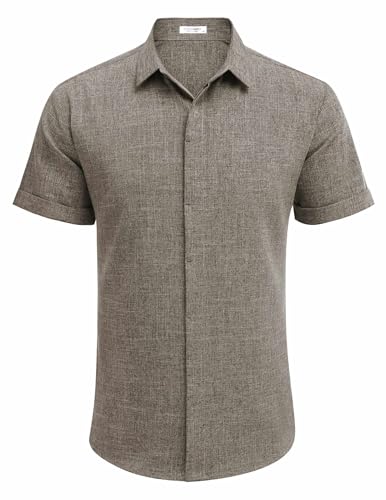 Men's Casual Linen Button-Down Shirt