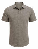 Men's Casual Linen Button-Down Shirt