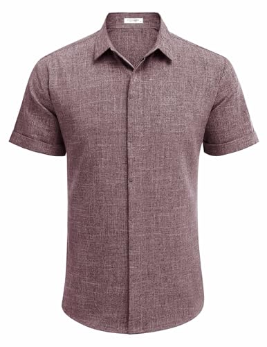 Men's Casual Linen Button-Down Shirt