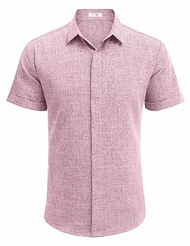 Men's Casual Linen Button-Down Shirt