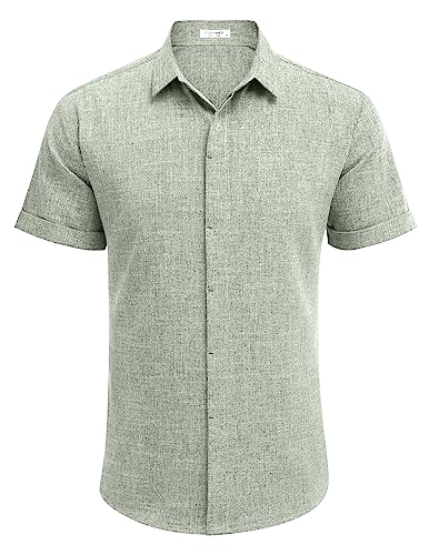 Men's Casual Linen Button-Down Shirt