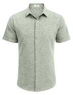 Men's Casual Linen Button-Down Shirt
