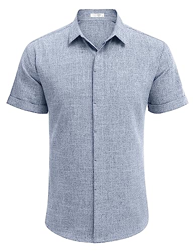 Men's Casual Linen Button-Down Shirt