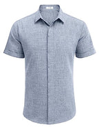 Men's Casual Linen Button-Down Shirt