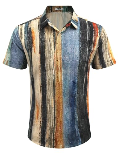 Men's Casual Linen Button-Down Shirt