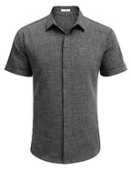 Men's Casual Linen Button-Down Shirt