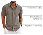 Men's Casual Linen Button-Down Shirt
